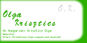 olga krisztics business card